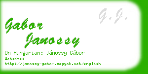 gabor janossy business card