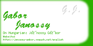 gabor janossy business card